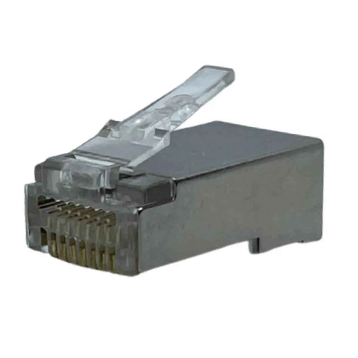 KIT COM 10 PEÇAS - CONECTOR RJ45 BLINDADO PASS.EZ CRIMP CAT6